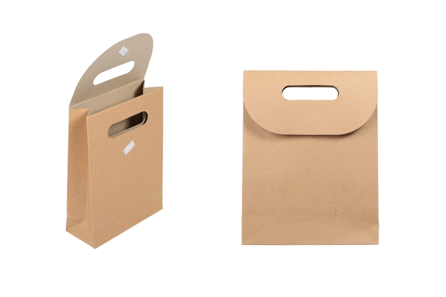 Хартиена крафт подаръчна чантичка с размери 150x60x200 mm-