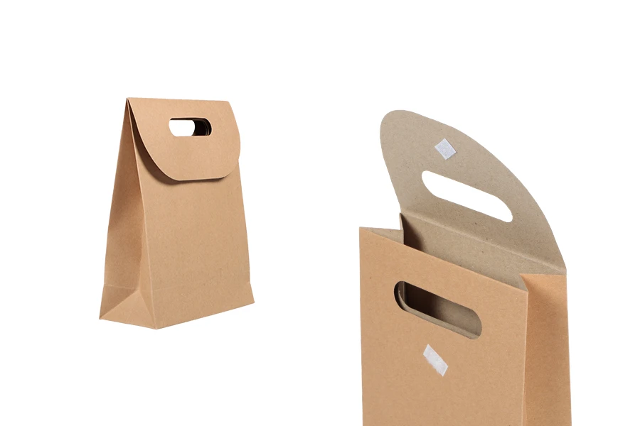 Хартиена крафт подаръчна чантичка с размери 150x60x200 mm-изображение_продукт