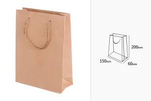 Хартиена крафт подаръчна торбичка с размери 150x60x200 mm-2