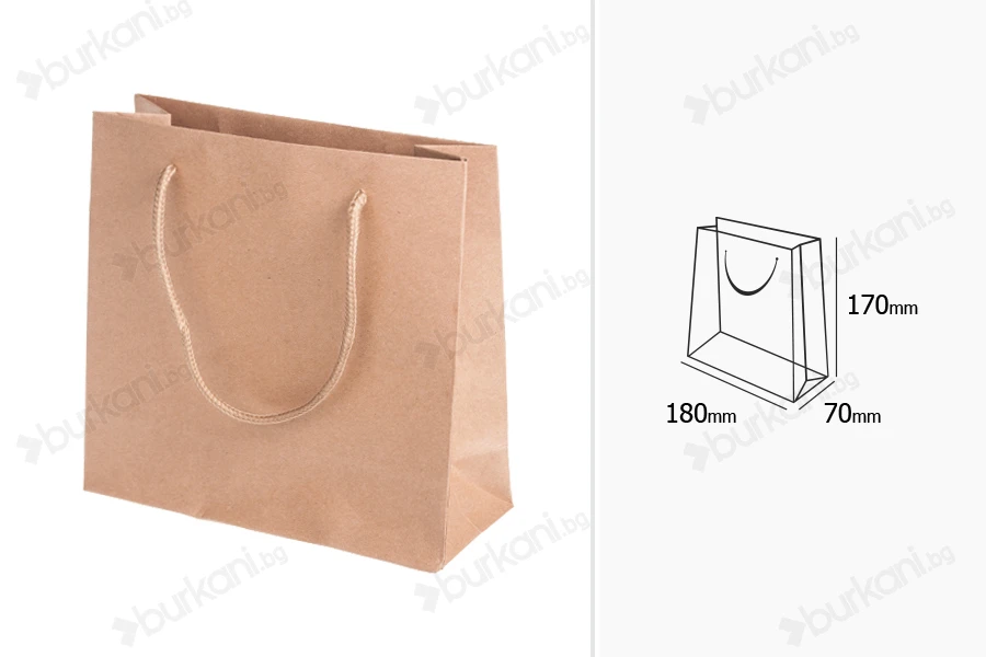 Хартиена торбичка с размери  180x70x170 mm-изображение_размери