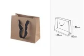 Хартиена крафт торбичка с черни дръжки, с размери  160x80x140-изображение_размери