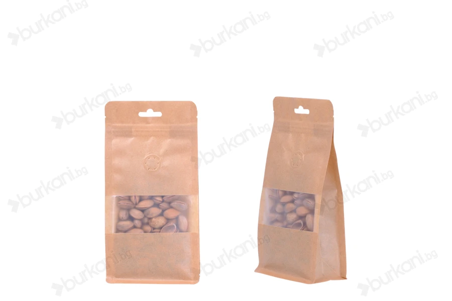 Крафт DOY PACK Опаковка с размери 100x60x200 mm с възможност за термо запечатване-изображение_продукт