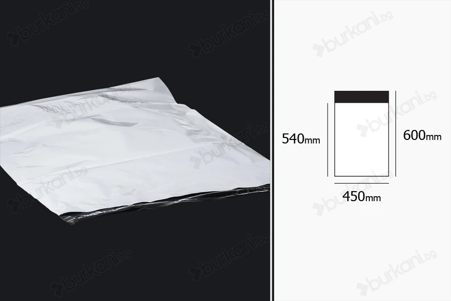 Самозалепващ се водоустойчив плик за куриери  PE  с размери  450x600 mm - 100 бр.-изображение_размери