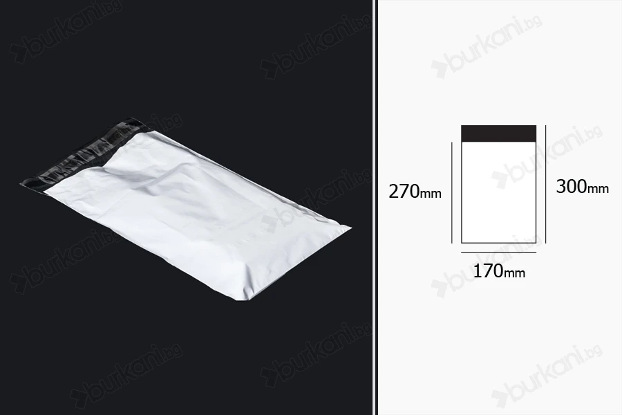 Водоустойчиви PE пликове с цип с размери 170x300 mm - 100 бр.-изображение_размери
