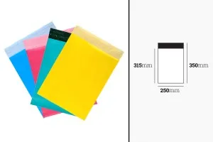 Qese courier me mbyllje ngitëse PE të papërshkueshme nga uji 400x450 mm - 100 copë-изображение_размери