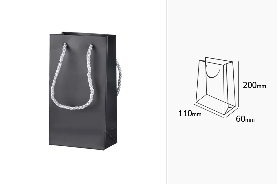 Черна матова подаръчна торбичка с размер 110x60x200-изображение_размери