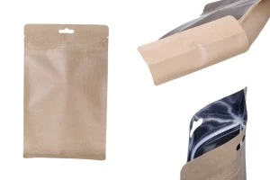 Опаковка тип DOY PACK с "цип" затваряне и алуминиева вътрешна облицовка и възможност за термозапечатване 140x70x230 mm - 50 бр.-1