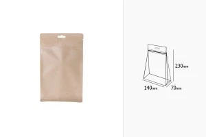 Опаковка тип DOY PACK с "цип" затваряне и алуминиева вътрешна облицовка и възможност за термозапечатване 140x70x230 mm - 50 бр.-2
