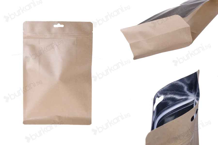 Опаковка тип Doy Pack с алуминиева вътрешна облицовка 170x80x260 mm - 50 бр.-изображение_продукт