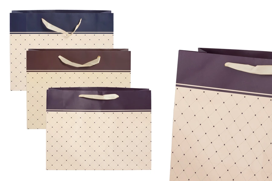 Хартиени подаръчни торбички със сатенени дръжки  410x130x310 mm в различни цветове-изображение_продукт