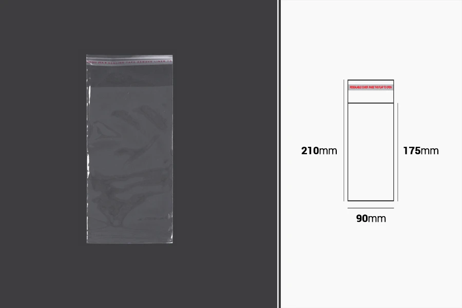 Самозалепваща се торбичка с размери 90x210 mm - 1000 бр.-изображение_продукт