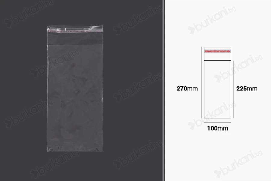 Самозалепваща се торбичка с размери 100x270 mm - 1000 бр.-изображение_продукт