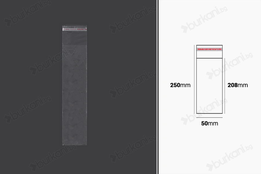 Прозрачни торбички със самозалепващо се затваряне 50x250 мм - 1000 бр-изображение_продукт