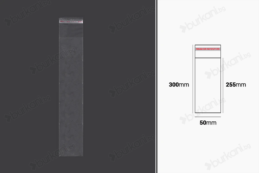 Прозрачни торбички със самозалепващо се затваряне 50x300 мм - 1000 бр-изображение_продукт