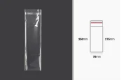 Самозалепваща се торбичка с размери 70x250 mm - 1000 бр./пакет Самозалепваща се торбичка с размери 70x250 mm - 1000 бр./пакет
