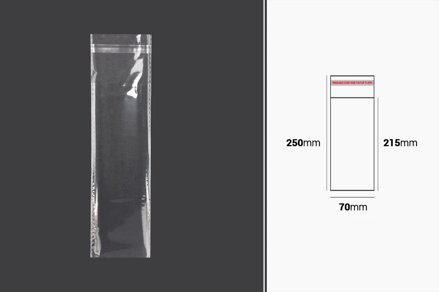 Самозалепваща се торбичка с размери 70x250 mm - 1000 бр./пакет Самозалепваща се торбичка с размери 70x250 mm - 1000 бр./пакет