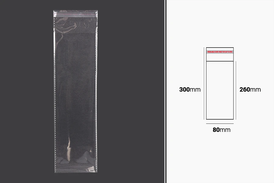 Самозалепваща се торбичка с размери 80x300 mm - 1000 бр./пакет