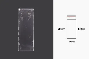 Самозалепваща се торбичка с размери  90x250 mm  - 1000 бр./пакет-2