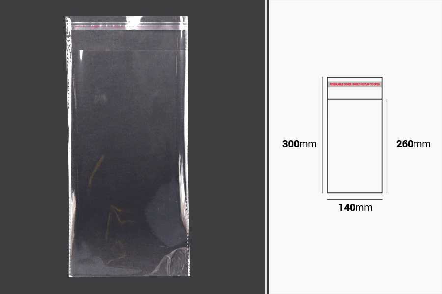 Самозалепваща се торбичка с размери 140x300 mm -1000 бр. / пакет Самозалепваща се торбичка с размери 140x300 mm -1000 бр. / пакет