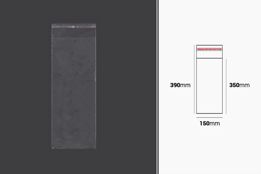 Самозалепваща се торбичка с размери 150x390 mm - 1000 бр./пакет