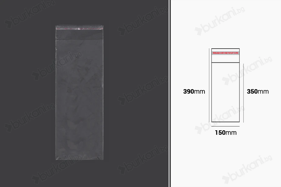 Самозалепваща се торбичка с размери 150x390 mm - 1000 бр./пакет-изображение_продукт