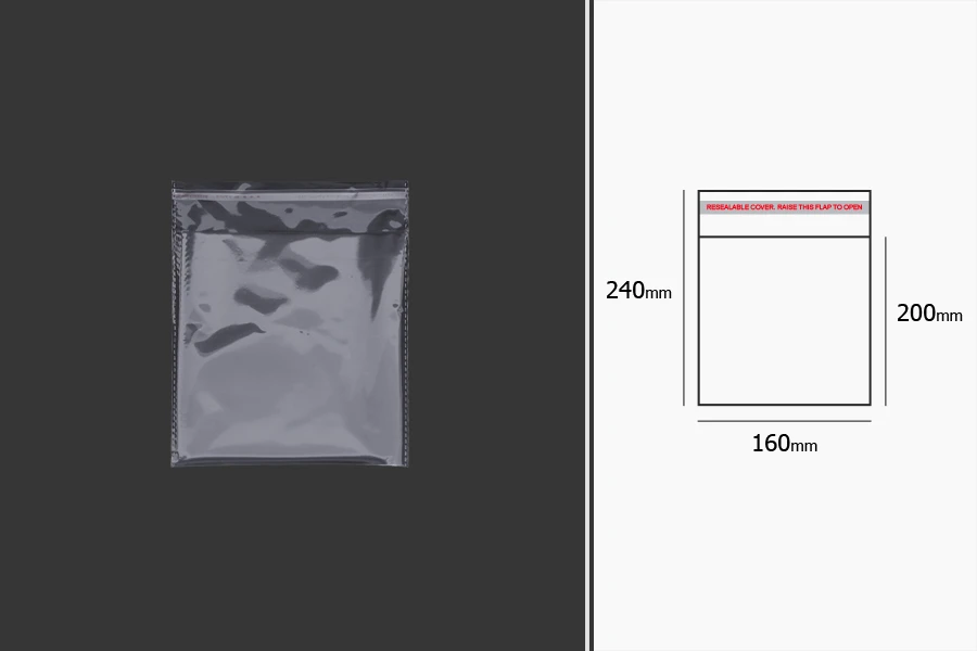 Прозрачни пликове с лепанка  160x240 mm - 1000 бр.