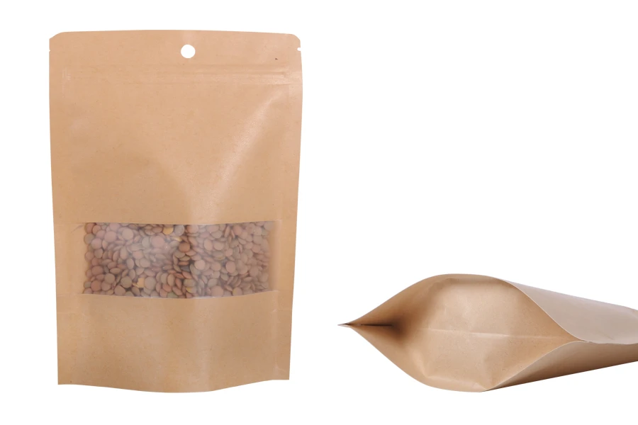 Опаковка DOY PACK с "цип" затваряне, с прозорец, с размери 140х200 mm - 100 броя-изображение_продукт