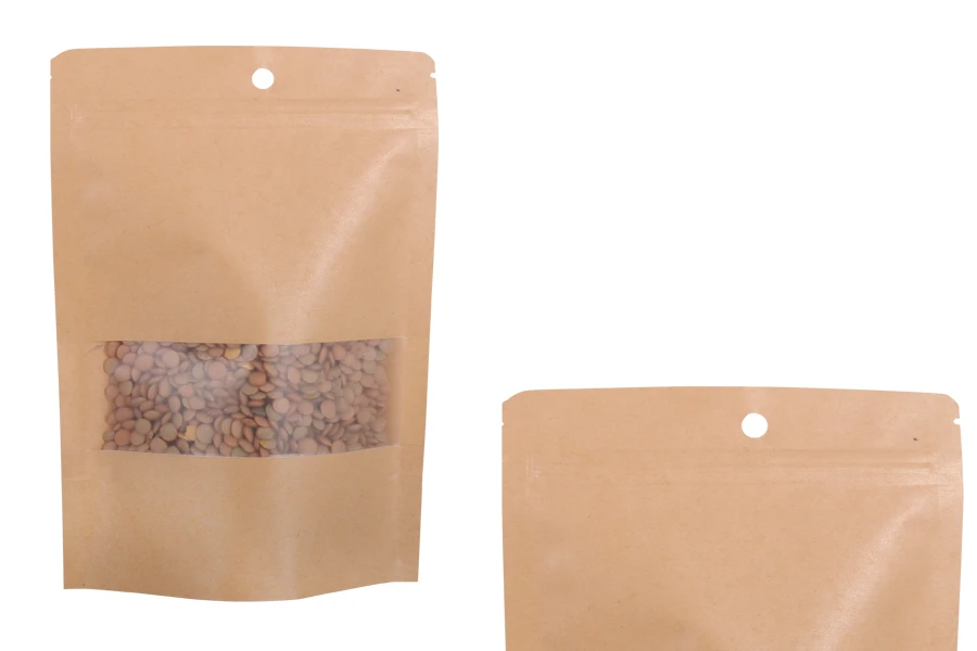 Опаковка DOY PACK с "цип" затваряне, с прозорец, с размери 140х200 mm - 100 броя-изображение_група