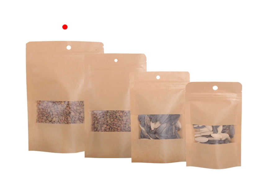 Опаковка DOY PACK с "цип" затваряне, с прозорец, с размери 140х200 mm - 100 броя-изображение_група