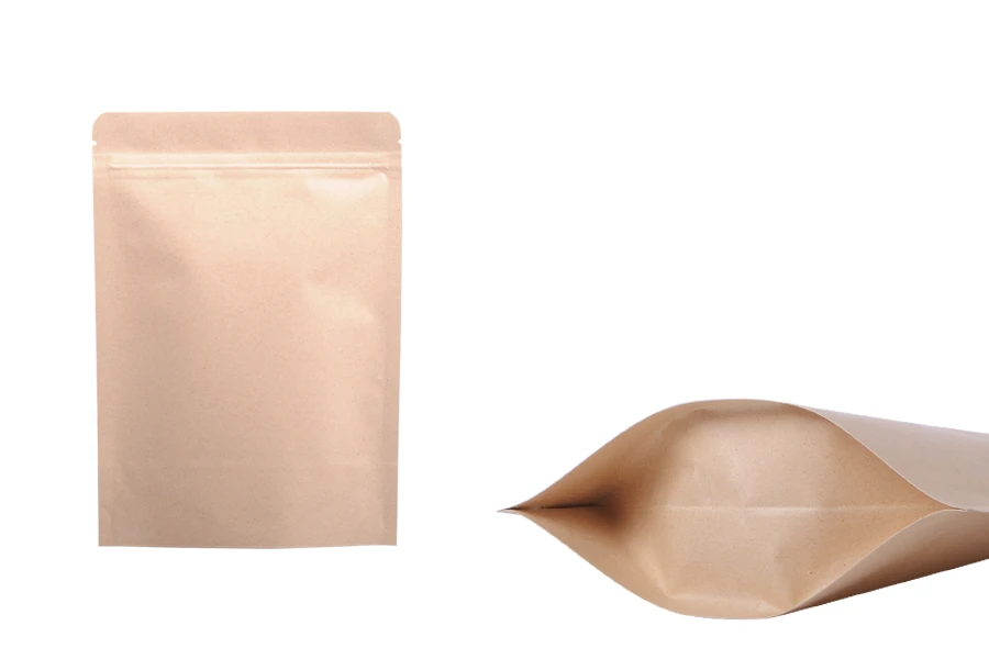 Опаковка карфт тип "DOY PACK", с вътрешна алуминиева облицовка, с размери  130x40x185 mm-изображение_продукт