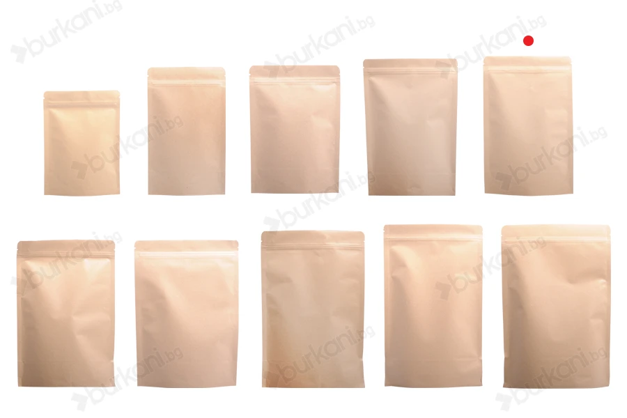 Крафт опаковка тип DOY PACK с размери 150x40x210 mm - 50 бр.-изображение_група