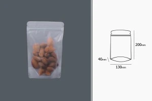 Прозрачна опаковка  Doy Pack с "цип"  затваряне и възможност за термопечатане 130x40x200 mm - 50 бр-изображение_група