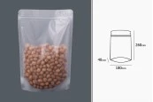 Прозрзчна опаковка тип Doy Pack с "цип" затварябвене възможност за термозапечатване  180x40x260 mm - 50 бр-изображение_размери