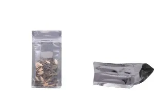 Алуминиева прозрачна опаковка тип Doy Pack с "цип" затваряне и възможност за термозапечатване, с размери 100x60x200 мм - 50 бр-изображение_размери