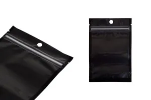 Алуминиева опаковка тип ДОЙ-ПАК 90x30x140 mm , черна отзад,  прозрачна предна част с "цип" затваряне 100 бр./пакет-5
