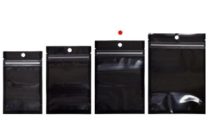 Торбички тип Doy Pack 100x30x150 мм алуминиеви,  с черна задна страна, прозрачна предна част с цип и възможност за термозапечатване - 100 бр.-6