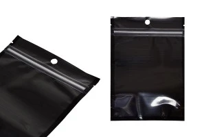 Торбички тип  Doy Pack 120x40x170 mm алуминиеви с черна задна страна, прозрачна предна част с "цип" затваряне и термозаваряване - 100 бр.-5