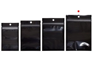 Торбички тип  Doy Pack 120x40x170 mm алуминиеви с черна задна страна, прозрачна предна част с "цип" затваряне и термозаваряване - 100 бр.-6
