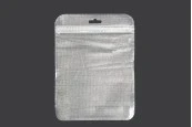 Пликчета с цип 150x200 mm, със сребърна нетъкана задна част и прозрачна предна част и дупка Eurohole - 100 бр. Пликчета с цип 150x200 mm, със сребърна нетъкана задна част и прозрачна предна част и дупка Eurohole - 100 бр.