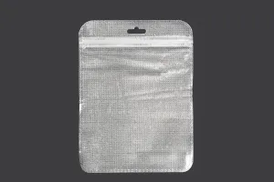 Пликчета с цип 150x200 mm, със сребърна нетъкана задна част и прозрачна предна част и дупка Eurohole - 100 бр.-1