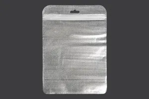 Пликчета с цип  160x220 mm, сребърна нетъкана в гръб и прозранча в предната част с дупка Eurohole - 100 бр.-1