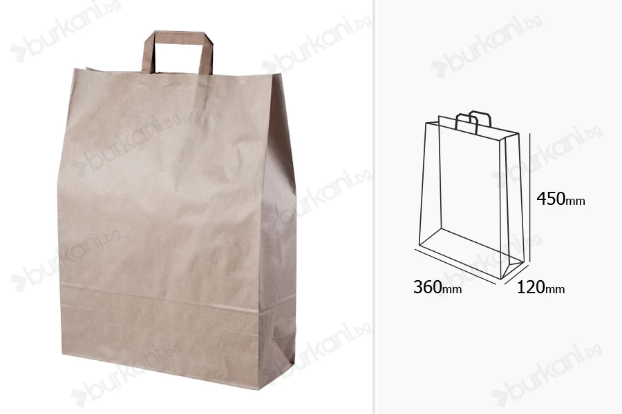 Хартиена чанта с дръжки  360x125x470 mm-изображение_размери