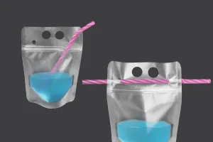 Прозрачна опаковка Doy Pack 250 мл с цип и дупки за сламка  - 50 бр-изображение_размери