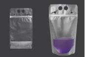 Прозрачна опаковка тип Doy Pack 500 ml с цип и дупки за сламки - 50 бр