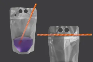 Прозрачна опаковка тип Doy Pack 500 ml с цип и дупки за сламки - 50 бр-изображение_размери