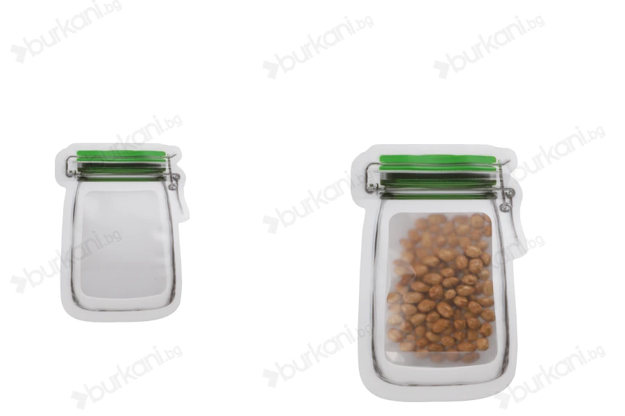 Пликове тип  Doy Pack с цип във формата на буркан с размер 75x110 mm-изображение_продукт