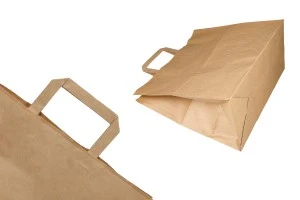Хартиена торбички за пазар с плоска дръжка с размер 320x170x310 mm - 25 бр./опаковка-3