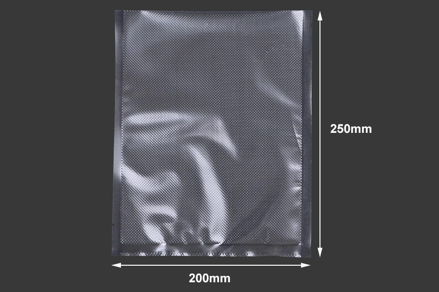 Вакуумни торбички за опаковане на хранителни продукти и други с размери  200х250 мм - 100 бр-изображение_размери