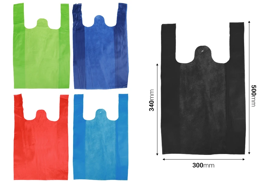 Еко торбички от  нетъкан текстил  рециклируем 300х500 мм - 50 бр-изображение_размери