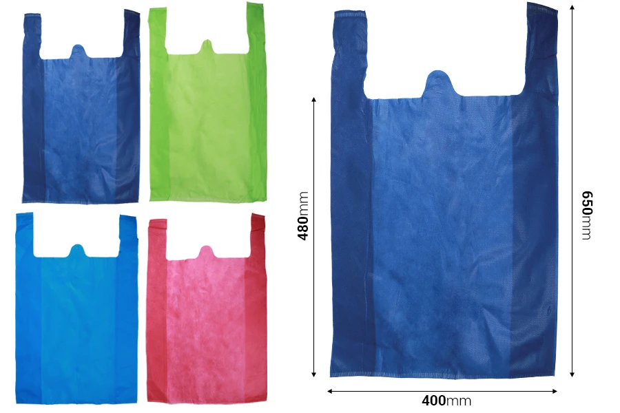 Еко торбички от нетъкан текстил рециклируеми 400 х 650 мм - 50 бр-изображение_размери